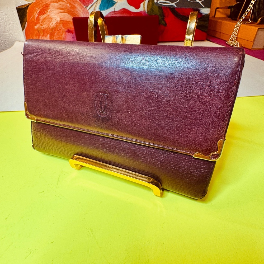 Cartier Must de Cartier trifold long wallet Leather Burgundy Leather - Picture 2 of 13